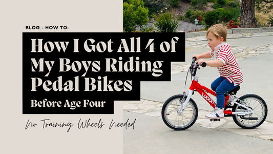 How I Got All Four of My Boys Riding Pedal Bikes Before Age 4 (No Training Wheels Required)